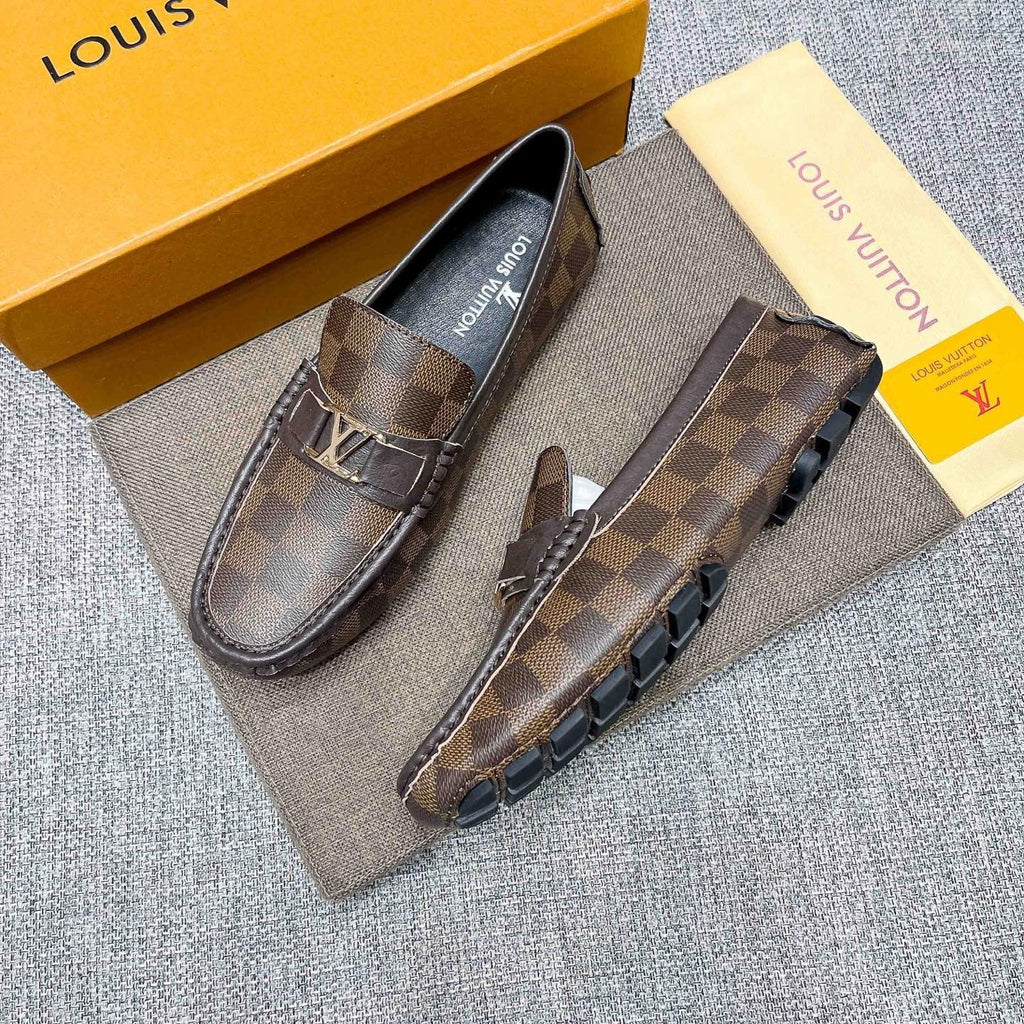 Louis Vuitton Men's Brown Checkered Loafers