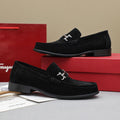 Ferragamo Suede Bit Loafers